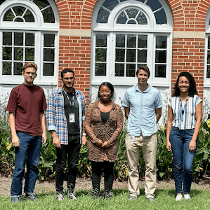 Lab members standing outside the USC School of Medicine Columbia