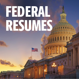 image of the U.S. Capitol building with the words "Federal resumes"