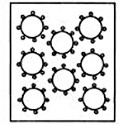Banquet style seating has round tables with six or eight chairs around each table.