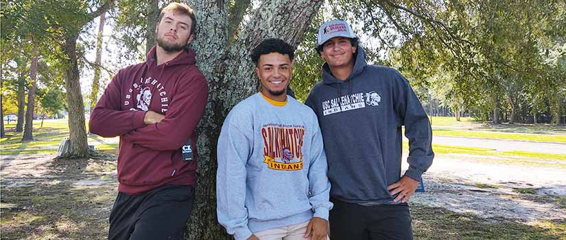 Baseball players show their spirit by wearing Salkehatchie gear.