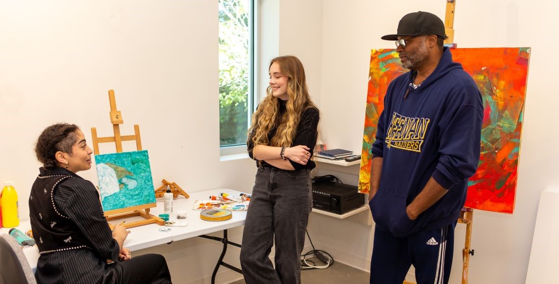 Students working in the SVAD Studio at Stormwater Studios