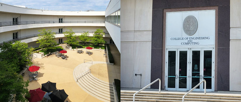 Swearingen courtyard and front entrance