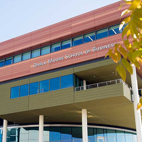 image fo the exterior sign of the Darla Moore School of Business