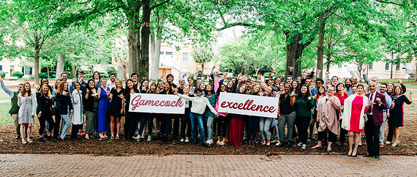 2022 Student Award Winners and faculty mentors on the Horseshoe