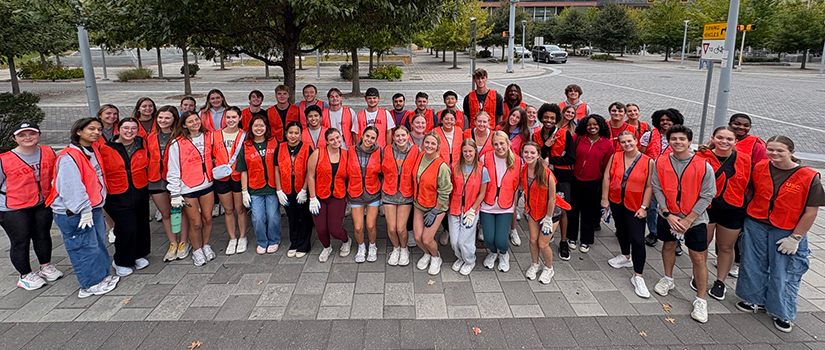 Students volunteering