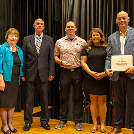 Darron Kirkley with his wife, parents and Dean Sagas