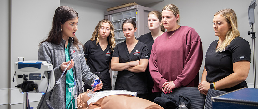 CRNA Student Teaching a Group of PA Students