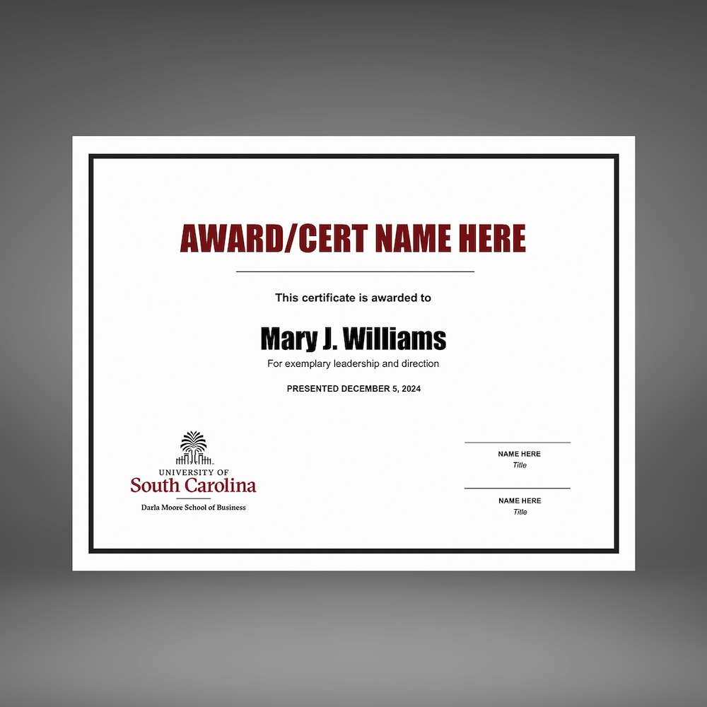 Certificate 1 Template with simple black border.