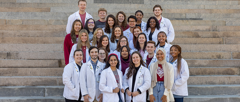 Group of student leaders on steps