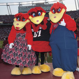 Cocky and parents in Williams-Brice