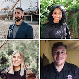 A collage of headshots of 4 Gamecock Guides: Antonia Adams, Nathan Strong, Lindy Linbaugh and Bradley Barker