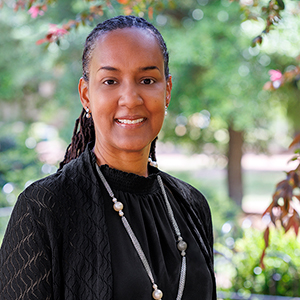 Tracey Weldon has her photo taken on the UofSC campus.