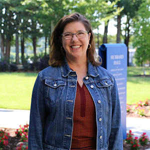 Amy Gerald smiles while standing outside on the USC Lancaster campus